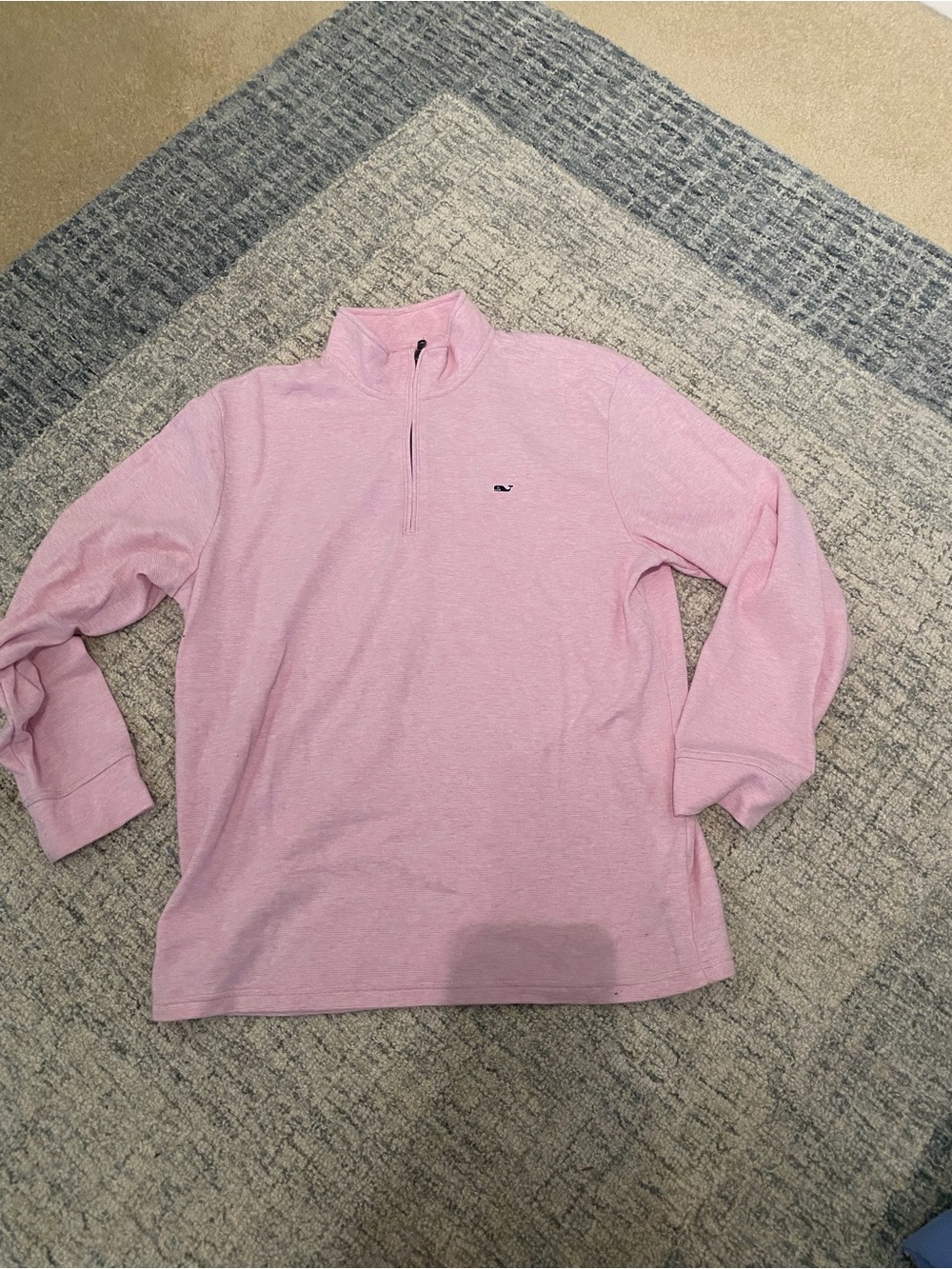 🐳 Vineyard Vines Men’s Pink 1/4 Zip Pullover – Size L